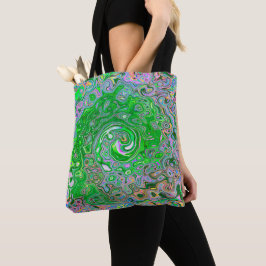Trippy Lime Green and Rosa Abstrakt Retro Swirl Tygkasse