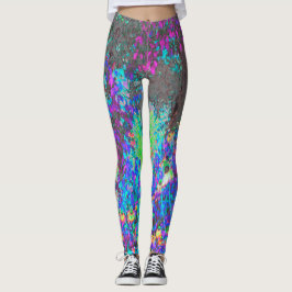 Trippy Lime Green och Lila Garden Sunrise Leggings