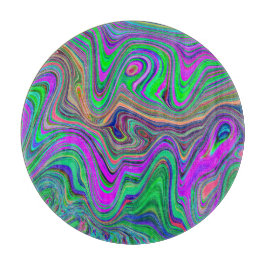 Trippy Lime Green och Lila Vågar Färg