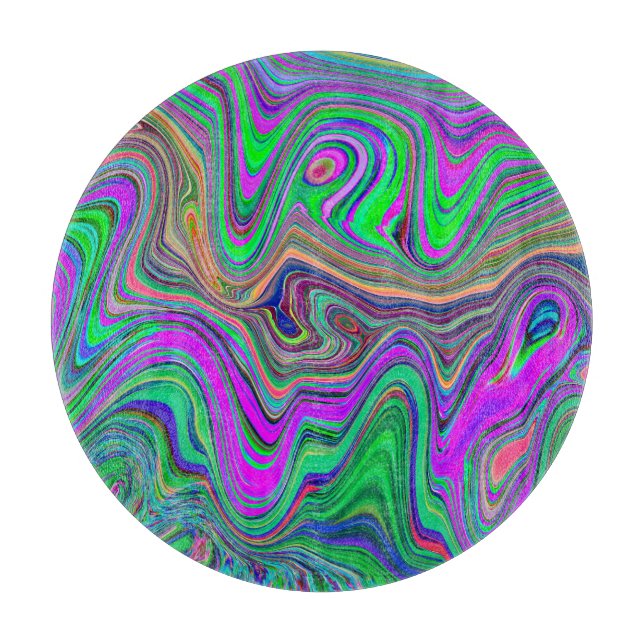 Trippy Lime Green och Lila Vågar Färg (Framsidan)