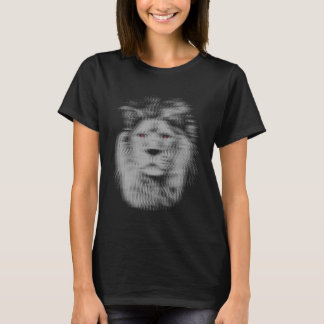 Trippy lion with red eyes EDM raves techno music f T Shirt