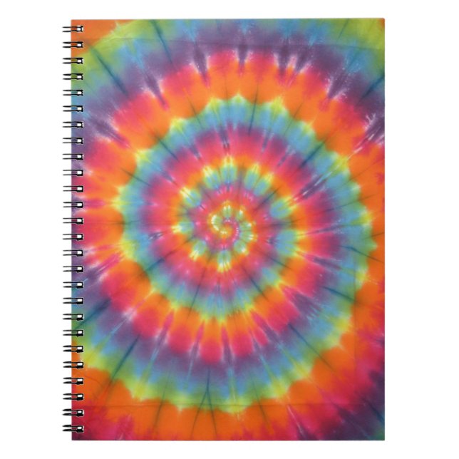 Trippy Little Swirl Tie Dye PhatDyes Anteckningsbok Med Spiral (Framsidan)
