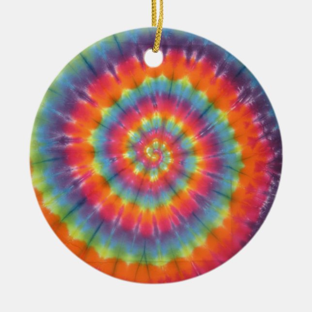 Trippy Little Swirl Tie Dye PhatDyes Julgransprydnad Keramik (Framsidan)