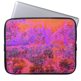 Trippy Magenta and Orange Impressionistic Garden Laptop Fodral