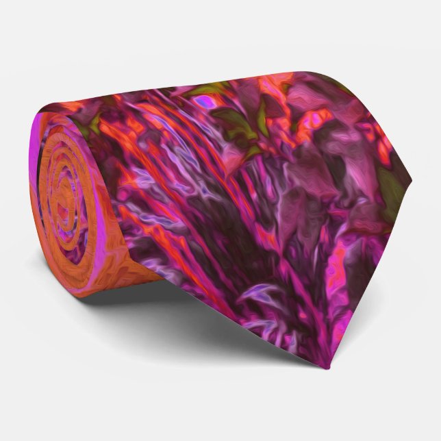 Trippy Magenta and Orange Impressionistic Garden Slips (Rullad)