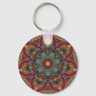 Trippy Mandala 2,25" grundläggande knäppas Nyckelring