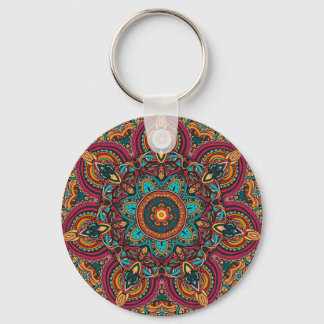 Trippy Mandala 2,25-tums Basic Button Keychain Nyckelring