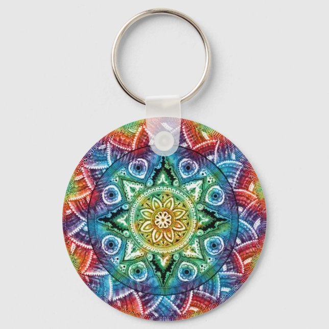Trippy Mandala Nyckelring (Framsida)