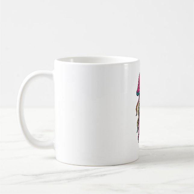 Trippy manetmugg – Neoniska havsvibbar Kaffemugg (Vänster)
