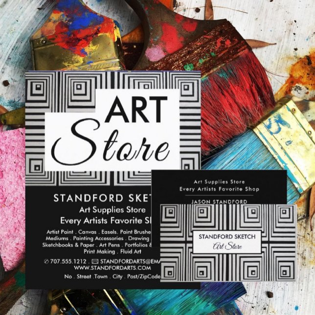 Trippy Maze-fyrkanter, Art Supplies Store Visitkort (Skapare uppladdad)