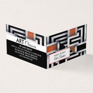 Trippy Maze Mönster, Art Teacher, Detailed Visitkort