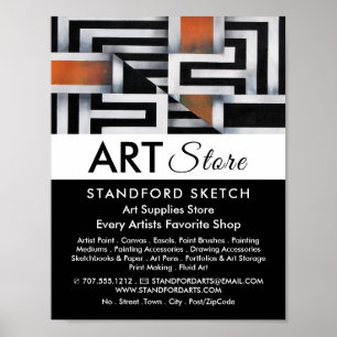 Trippy Maze Mönster, Konstmaterial Butik Poster