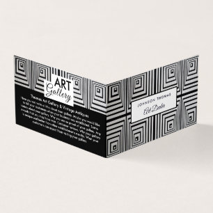 Trippy Maze Squares, Art Dealer, detaljerad Visitkort