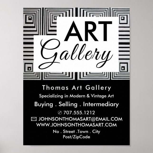 Trippy Maze Squares, Art Dealer, Gallery Poster (Framsidan)