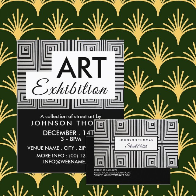 Trippy Maze Squares, konstnärsutställningsreklam Reklamblad (Skapare uppladdad)