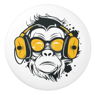 Trippy Monkey Ceramic pull Knopp