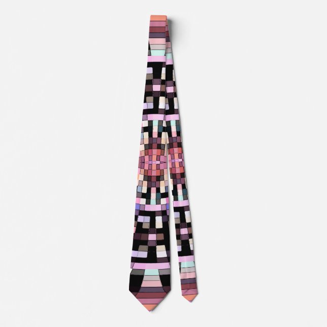 Trippy Mosaic in Black, Rosa, Multifärgad Slips (Framsida)