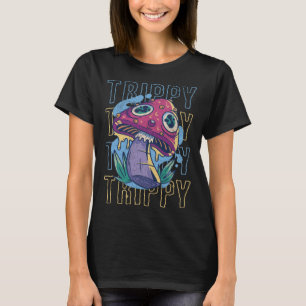 Trippy Mushroom Groovy Cottagecore Cute Hippie 80 T Shirt