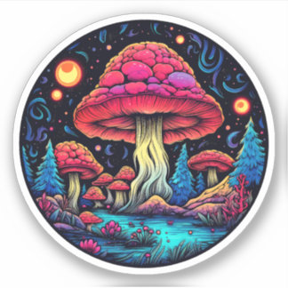Trippy Mushroom Sticker: A Psychedelic Delight Klistermärken