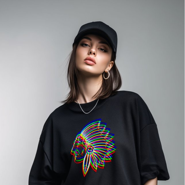 Trippy Native American Chief T Shirt (Skapare uppladdad)