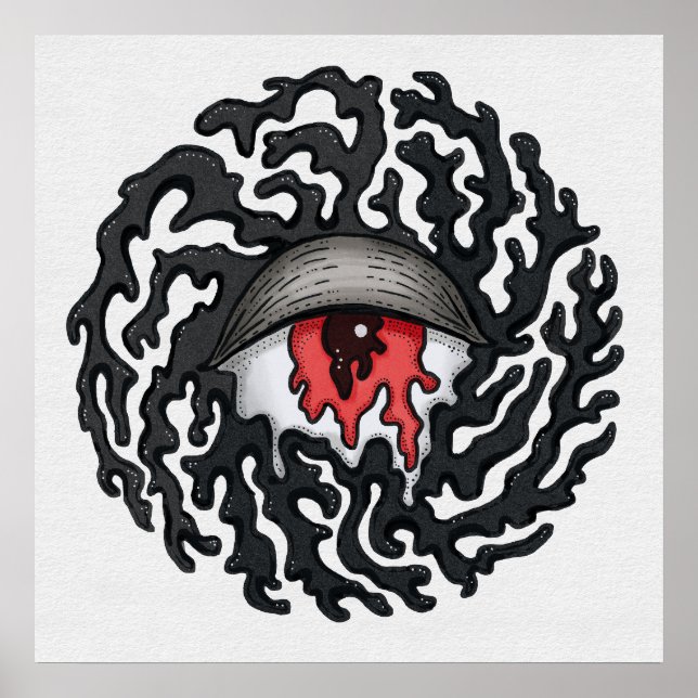 Trippy Öga med Tentacles - Trippy Surreal Art Poster (Framsidan)