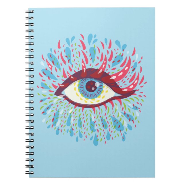 Trippy Öga Psychedelic Art Anteckningsbok Med Spiral (Framsidan)