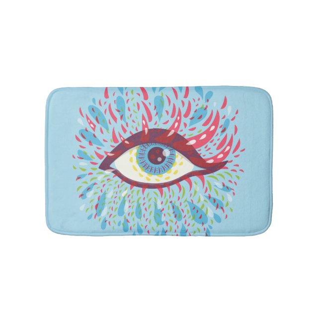 Trippy Öga Psychedelic Art Badrumsmatta (Framsidan)