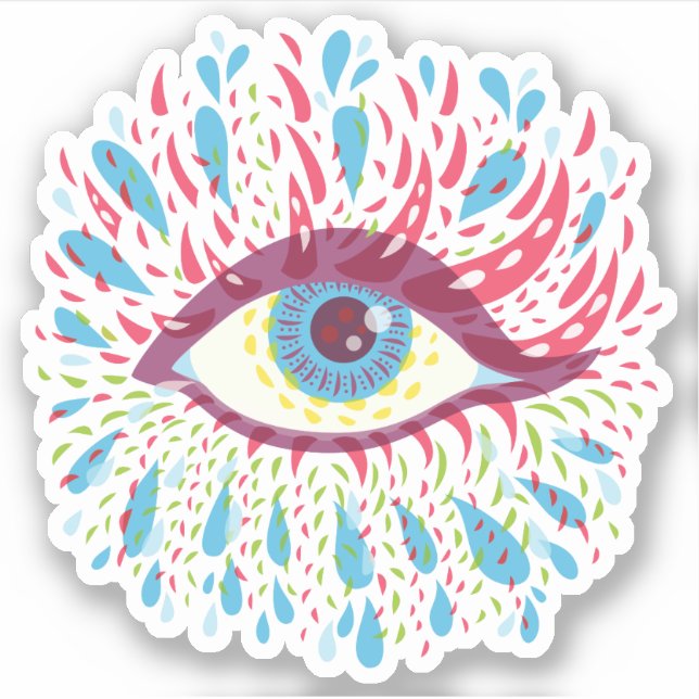 Trippy Öga Psychedelic Art Klistermärken (Framsida)