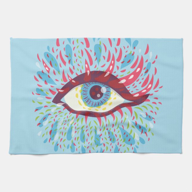 Trippy Öga Psychedelic Art Kökshandduk (Horisontell)