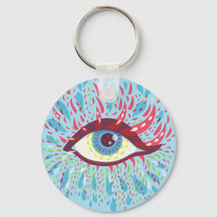 Trippy Öga Psychedelic Art Nyckelring
