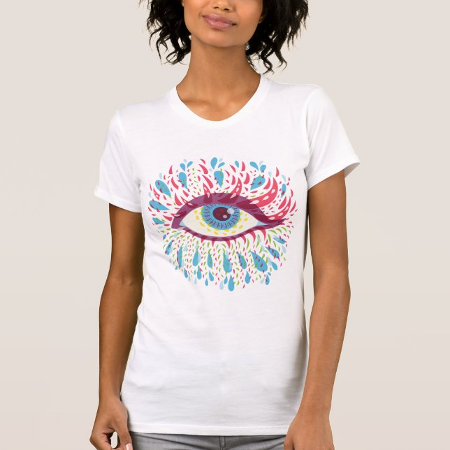 Trippy Öga Psychedelic Art Tee Shirt (Framsida)
