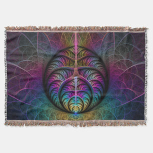 Trippy Patternated Colorful Abstrakt Fractal Art Filt