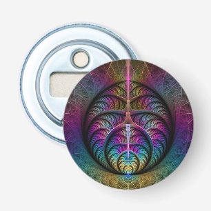 Trippy Patternated Colorful Abstrakt Fractal Art Flasköppnare