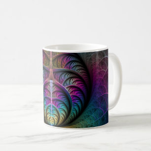 Trippy Patternated Colorful Abstrakt Fractal Art Kaffemugg