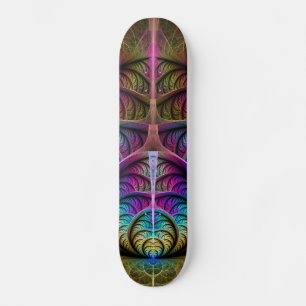 Trippy Patternated Colorful Abstrakt Fractal Art Mini Skateboard Bräda 18,5 Cm