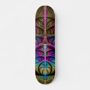Trippy Patternated Colorful Abstrakt Fractal Art Mini Skateboard Bräda 18,5 Cm