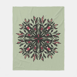 Trippy Plants and Ögon - Psychedelic Botanic Fleecefilt