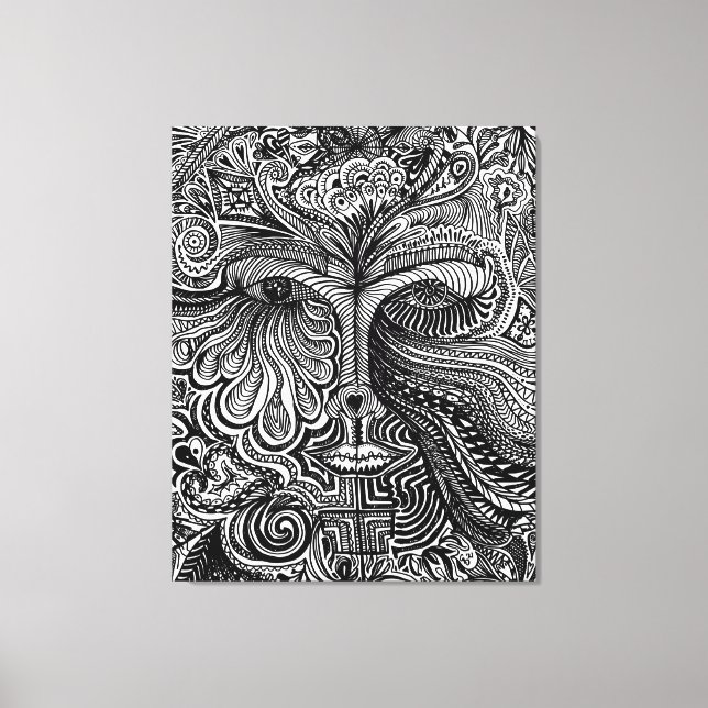 Trippy Porträtt Canvastryck (Framsida)