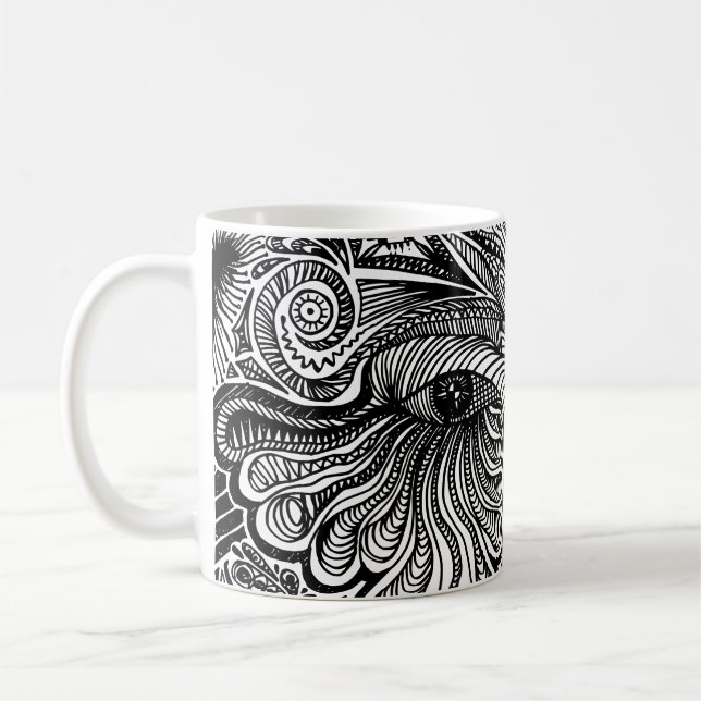 Trippy Porträtt Kaffemugg (Vänster)
