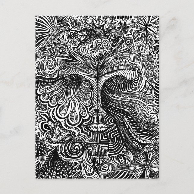 Trippy Porträtt Vykort (Framsida)