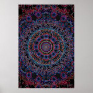 Trippy Poster: Abstrakt Radial Artwork Poster