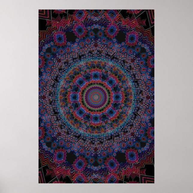 Trippy Poster: Abstrakt Radial Artwork Poster (Framsidan)