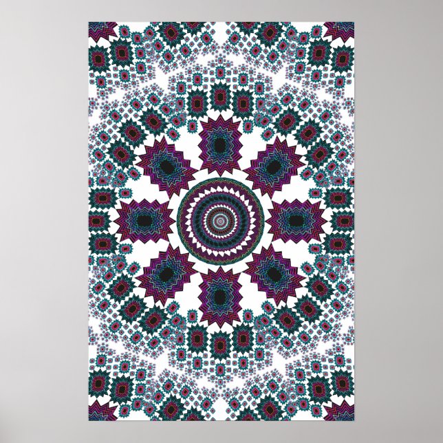 Trippy Poster: Abstrakt Radial Artwork Poster (Framsidan)