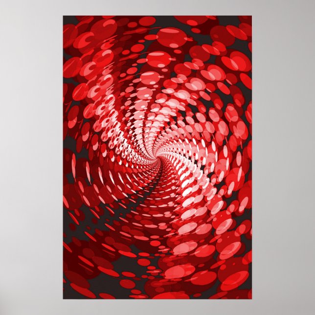 Trippy Poster: Abstrakt Red Poster (Framsidan)