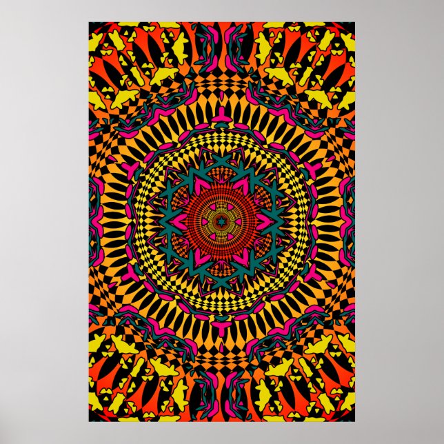 Trippy Poster: Psychedelic Kaleidoscope Artwork Poster (Framsidan)
