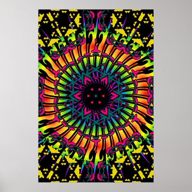 Trippy Poster: Psychedelic Kaleidoscope Artwork Poster (Framsidan)