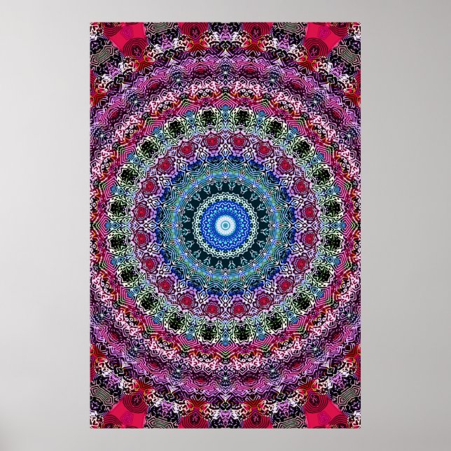 Trippy Poster: Psychedelic Radial Artwork Poster (Framsidan)