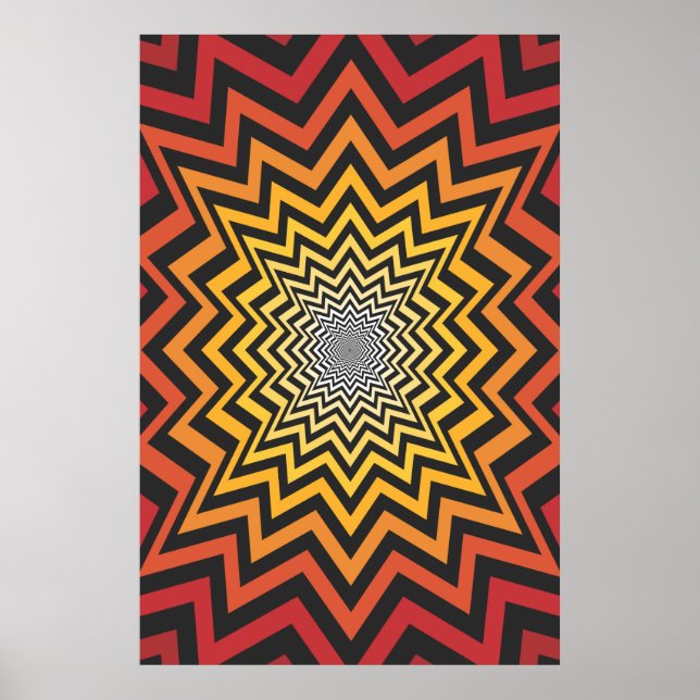 Trippy Poster: Psychedelic Radial Artwork Poster (Framsidan)