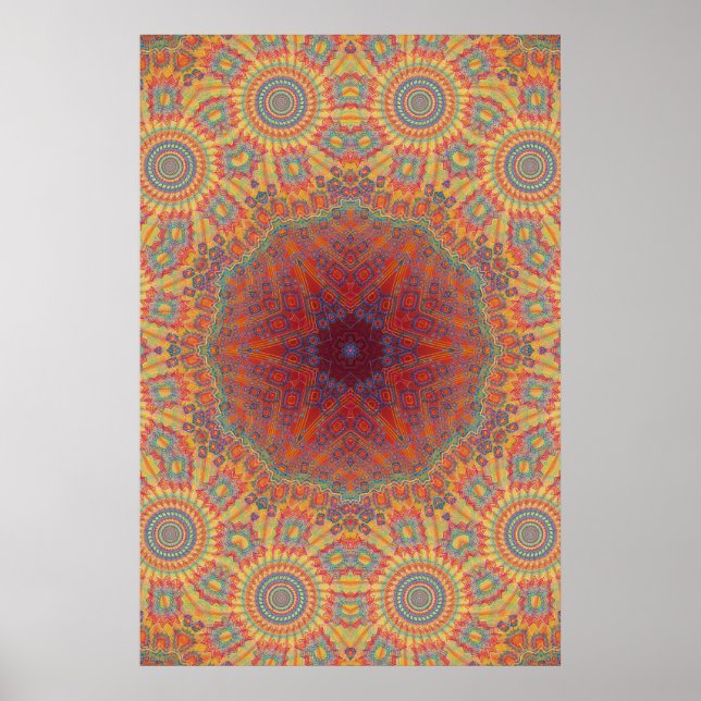 Trippy Poster: Psychedelic Radial Artwork Poster (Framsidan)