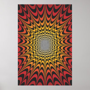 Trippy Poster: Psychedelic Radial Artwork Poster